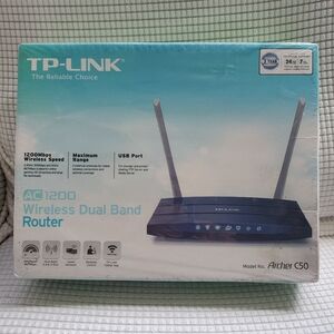TP-LINK Ac 1200 Wireless Dual Band Router Model C50 New In Box